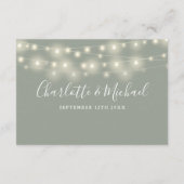 Hochzeitsdetails Frühjahrsleder leuchtet Skriptspr Begleitkarte (Rückseite)