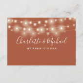 Hochzeitsdetails Frühjahrslichtschrift Terracotta Begleitkarte (Rückseite)