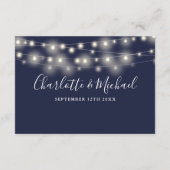 Hochzeitsdetails Frühlingsleuchten Script Navy Blu Begleitkarte (Rückseite)