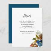 Hochzeitsdetails für Seeschiffe und Rostflora Begleitkarte (Vorne/Hinten)