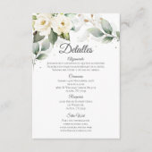 Hochzeitsdetails Grüneukalyptus auf Spanisch Begleitkarte (Vorderseite)