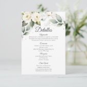 Hochzeitsdetails Grüneukalyptus auf Spanisch Begleitkarte (Stehend Vorderseite)