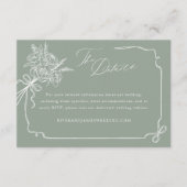 Hochzeitsdetails Handgezeichneter Bow & Ribbon Bou Begleitkarte (Vorderseite)