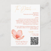 Hochzeitsdetails hellorange Blume gewölbte Foto Begleitkarte (Vorderseite)