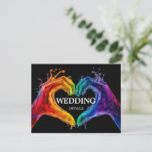 🌈 ❤️ HochzeitsDETAILS Herz der Hochzeit Begleitkarte (Stehend Vorderseite)