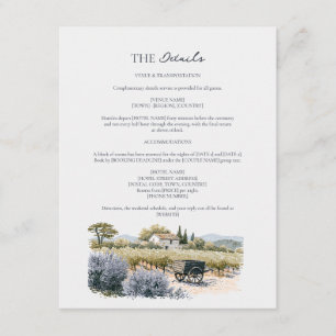 Hochzeitsdetails im Provence-Weingut - Beilage Begleitkarte