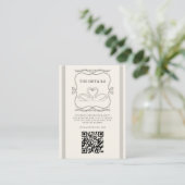 Hochzeitsdetails im Vintage-Schwan- QR-Code Begleitkarte (Stehend Vorderseite)