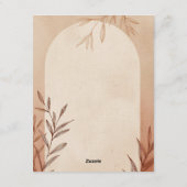 Hochzeitsdetails Karte Terrakotta-Bogen (Rückseite)