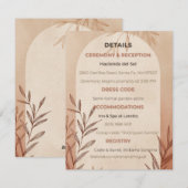 Hochzeitsdetails Karte Terrakotta-Bogen (Vorne/Hinten)