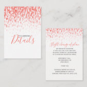 Hochzeitsdetails Korallenkaskadenkarte Begleitkarte (Vorne/Hinten)