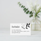 Hochzeitsdetails mit Doodle-Design + QR-Code | Sch Begleitkarte (Stehend Vorderseite)