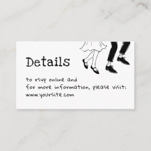 Hochzeitsdetails mit Doodle-Design + QR-Code   Sch Begleitkarte