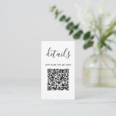 Hochzeitsdetails mit QR-Code | Modern minimalistis Begleitkarte (Stehend Vorderseite)