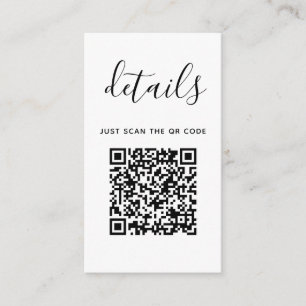 Hochzeitsdetails mit QR-Code   Modern minimalistis Begleitkarte