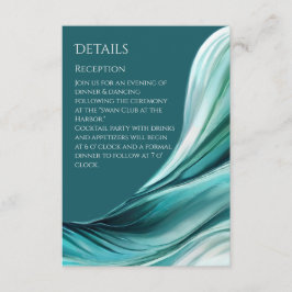 Hochzeitsdetails - Moderne Abstrakte Smaragdgrün- Begleitkarte