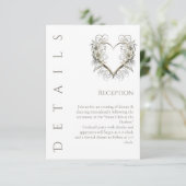 Hochzeitsdetails - Moderne Blume mit Herz Begleitkarte (Stehend Vorderseite)