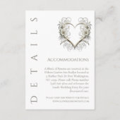 Hochzeitsdetails - Moderne Blume mit Herz Begleitkarte (Rückseite)