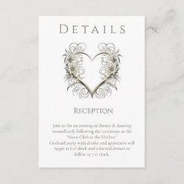 Hochzeitsdetails - Moderne Blume mit Herz Begleitkarte