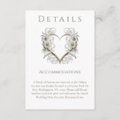 Hochzeitsdetails - Moderne Blume mit Herz Begleitkarte (Rückseite)