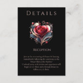 Hochzeitsdetails - Moderne herzförmige Rose Begleitkarte (Vorderseite)