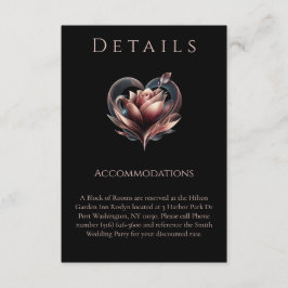 Hochzeitsdetails - Moderne Rose mit Herz-/Kreislau Begleitkarte