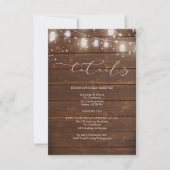 Hochzeitsdetails - Moderne rustikale Saitenleuchte Einladung (Vorderseite)