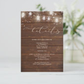 Hochzeitsdetails - Moderne rustikale Saitenleuchte Einladung (Stehend Vorderseite)