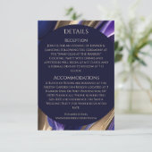 Hochzeitsdetails - Modernes Abstraktes Blau Lila-G Begleitkarte (Stehend Vorderseite)