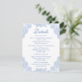 Hochzeitsdetails Modernes Hydrangea Dusty Blue Flo Begleitkarte (Stehend Vorderseite)
