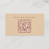 Hochzeitsdetails + QR-Code | Warm Peach Sand Einfa Begleitkarte (Rückseite)