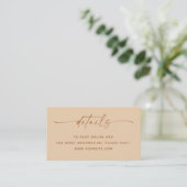 Hochzeitsdetails + QR-Code | Warm Peach Sand Einfa Begleitkarte (Stehend Vorderseite)