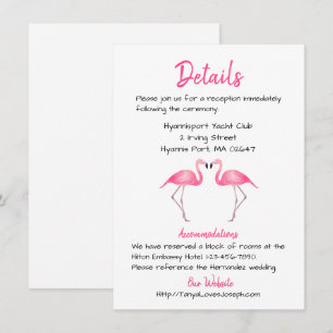 Hochzeitsdetails Rosa Flamingo Tropische Sommer-Lu Einladung