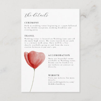 Hochzeitsdetails: Roter Blumenkohl Begleitkarte