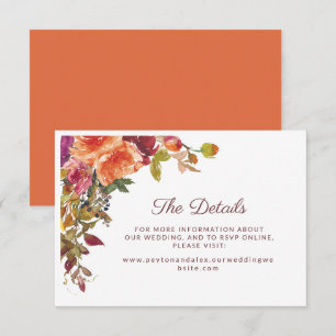 Hochzeitsdetails RSVP-Website Ihr Text Begleitkarte