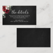 Hochzeitsdetails Rustikales Burgunder Blumengestec Begleitkarte (Vorne/Hinten)