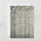 Hochzeitsdetails Rustikales Holz Mason Jars Streic Einladung (Rückseite)