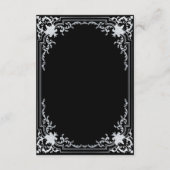 Hochzeitsdetails Schwarze Vintage elegante Imitate Begleitkarte (Rückseite)