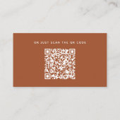 Hochzeitsdetails Sienna mit QR-Code | Terrakotta Begleitkarte (Rückseite)