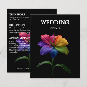 🌈 Hochzeitsdetails Technicolor Love Begleitkarte