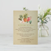 Hochzeitsdetails tropischer Ananas-Strandeinsatz Begleitkarte (Stehend Vorderseite)