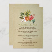 Hochzeitsdetails tropischer Ananas-Strandeinsatz Begleitkarte (Vorne/Hinten)