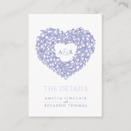 Hochzeitsdetails Tulpenbouquet Monogramm blau Begleitkarte