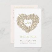 Hochzeitsdetails Tulpenbouquet-Monogramm braun Begleitkarte (Vorne/Hinten)