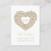 Hochzeitsdetails Tulpenbouquet-Monogramm braun Begleitkarte (Vorderseite)