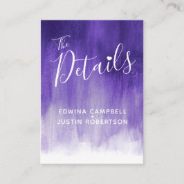 Hochzeitsdetails ultravioletter Kundenkarte Begleitkarte