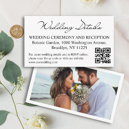 Hochzeitsdetails und uAwg qr-Foto modern Begleitkarte