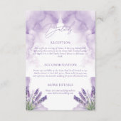 Hochzeitsdetails Wasserfarbener Lavendelgarten Begleitkarte (Vorderseite)