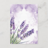 Hochzeitsdetails Wasserfarbener Lavendelgarten Begleitkarte (Rückseite)