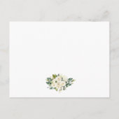Hochzeitsdetails Weiße Blumengrün-Karte Postkarte (Rückseite)