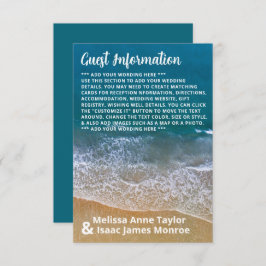 Hochzeitsdetails zum Blue Sea Beach Begleitkarte